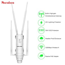 image-Outdoor WiFi Long Range Extender Wireless Dual Band 2.4G/5Ghz AC1200 AC600 High Power Wifi Router/Repeater Signal Booster POE