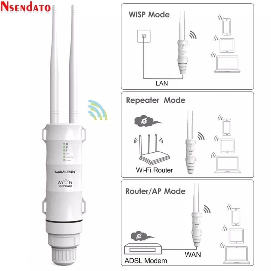 image-Outdoor WiFi Long Range Extender Wireless Dual Band 2.4G/5Ghz AC1200 AC600 High Power Wifi Router/Repeater Signal Booster POE