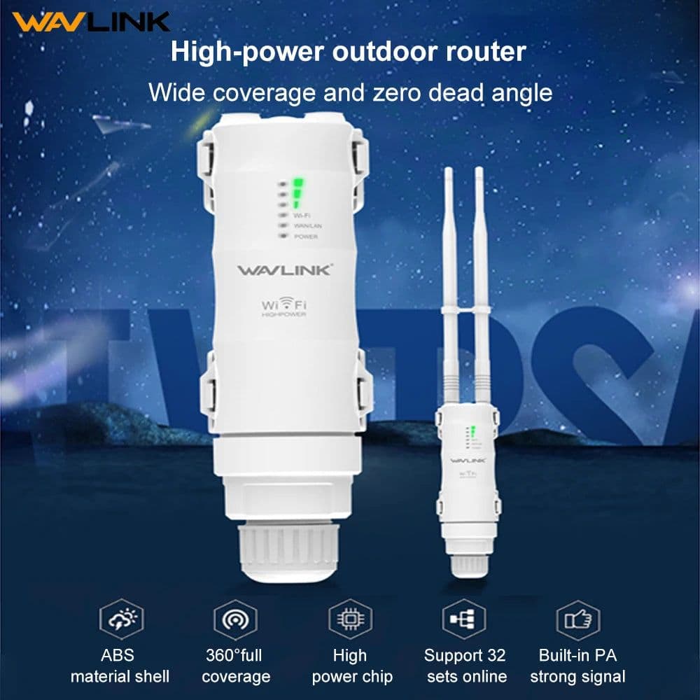 image-Wavlink High Power AC1200/600/300 Outdoor Wireless WiFi Repeater AP/WiFi Router Dual Dand 2.4G+5Ghz Long Range Extender POE