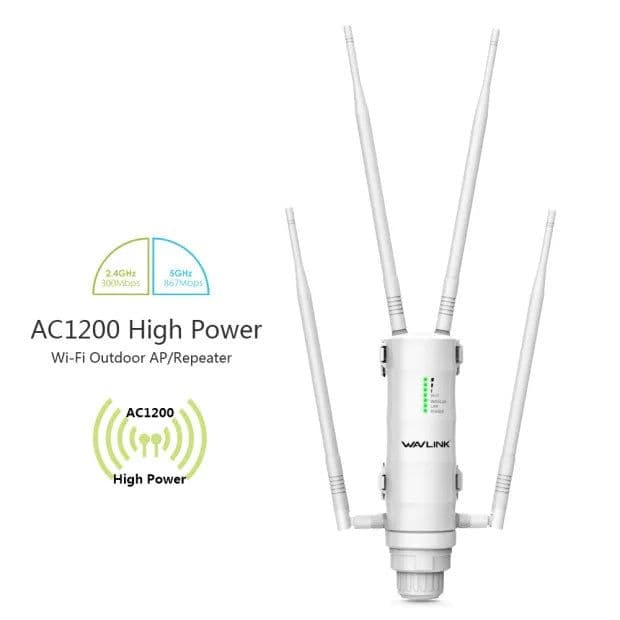 image-Wavlink High Power AC1200/600/300 Outdoor Wireless WiFi Repeater AP/WiFi Router Dual Dand 2.4G+5Ghz Long Range Extender POE