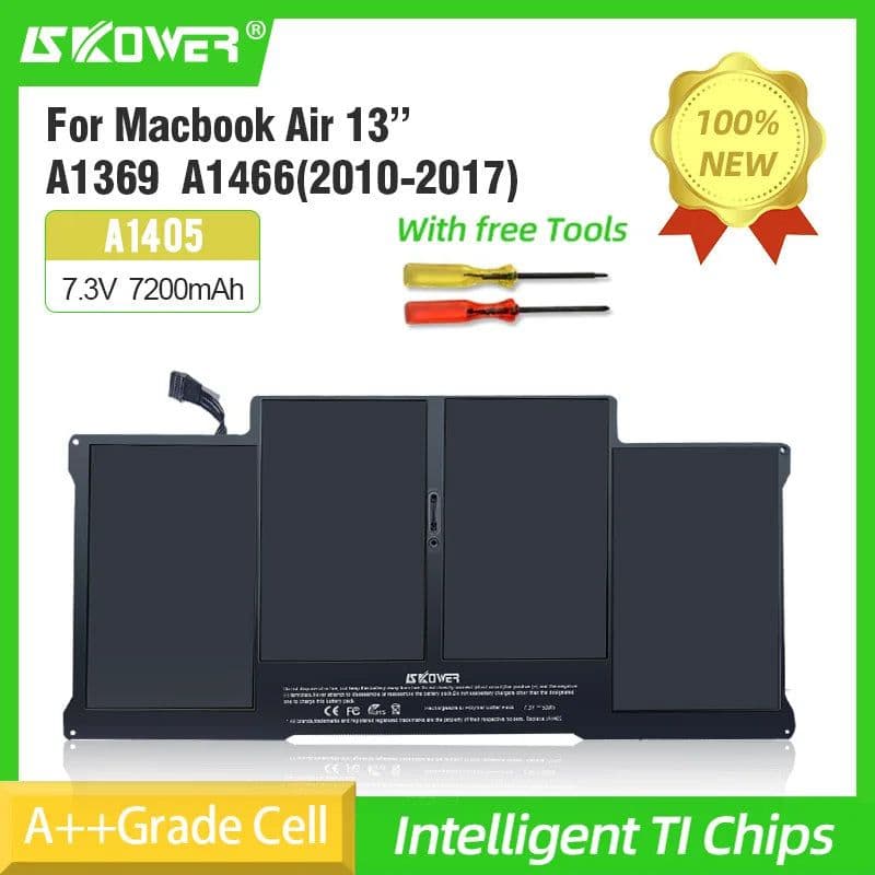 image-SKOWER Laptop Battery For Apple Macbook Air 11 13 Inch A1466 A1370 A1369 A1465 Replacement A1375 A1406 A1405 A1377 Batteries