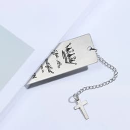 image-Inspirational Metal Pendant Bookmark Book Clip Gift Box Pagination Mark