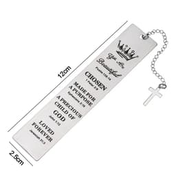 image-Inspirational Metal Pendant Bookmark Book Clip Gift Box Pagination Mark