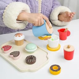image-Wooden Cake Toys Kitchen Playset Play Food Pretend Kit Cutting Food Set for Kidren Montessori Learning Educational Party Toys