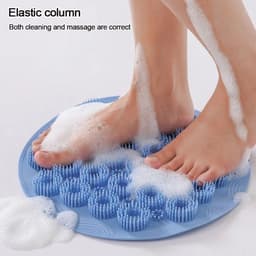 image-30cm Body Exfoliating Massage Brush Bathroom Non-slip Shower Mat Back Massage Brush Silicone Foot Wash Body Cleaning Bath Tools