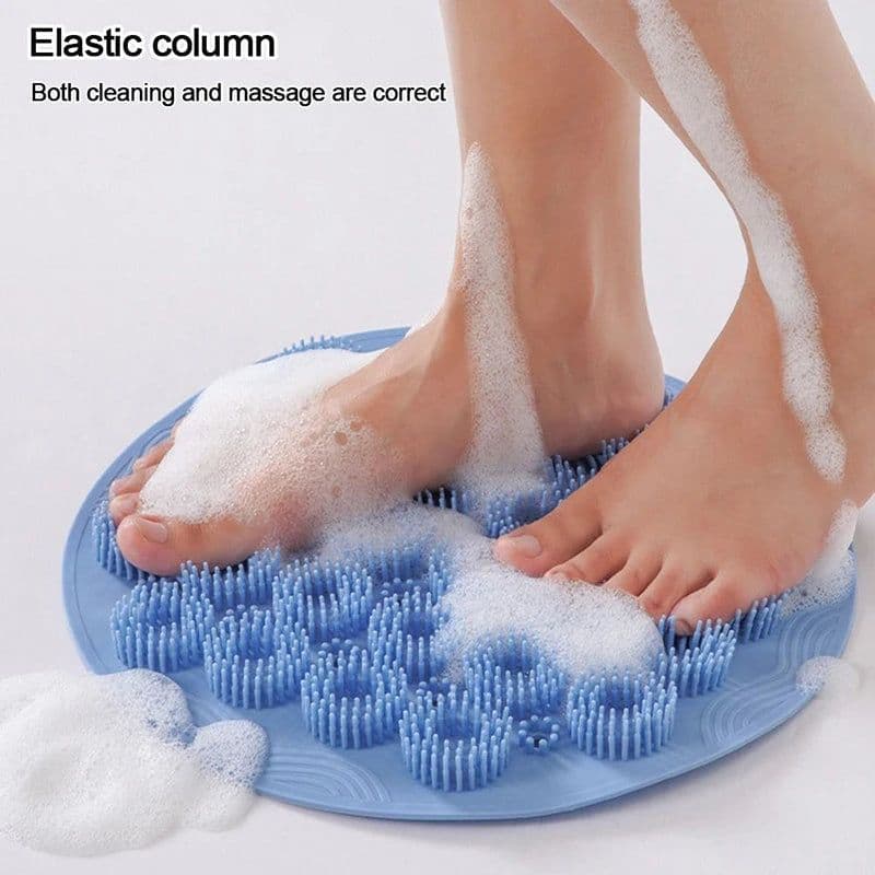 image-30cm Body Exfoliating Massage Brush Bathroom Non-slip Shower Mat Back Massage Brush Silicone Foot Wash Body Cleaning Bath Tools