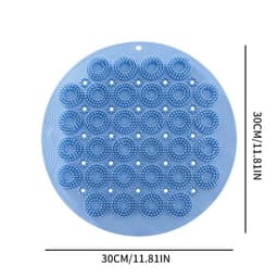 image-30cm Body Exfoliating Massage Brush Bathroom Non-slip Shower Mat Back Massage Brush Silicone Foot Wash Body Cleaning Bath Tools
