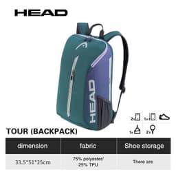 image-Genuine HEAD Tennis Bag Tour Team Tennis Racket Backpack Male Multifunctional Sports Bag Female Tenis Padel Racket Bag Badminton