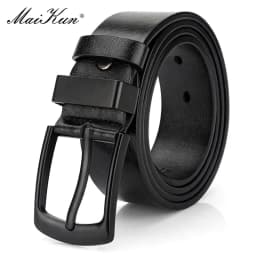 image-Maikun Men's Vintage Casual Belt Black Pin Buckle Student Versatile Leather Wide Belt