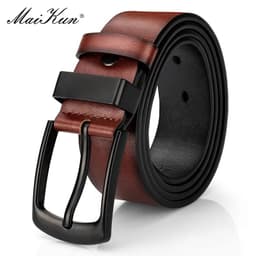 image-Maikun Men's Vintage Casual Belt Black Pin Buckle Student Versatile Leather Wide Belt