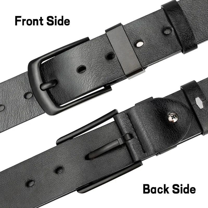 image-Maikun Men's Vintage Casual Belt Black Pin Buckle Student Versatile Leather Wide Belt
