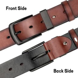 image-Maikun Men's Vintage Casual Belt Black Pin Buckle Student Versatile Leather Wide Belt