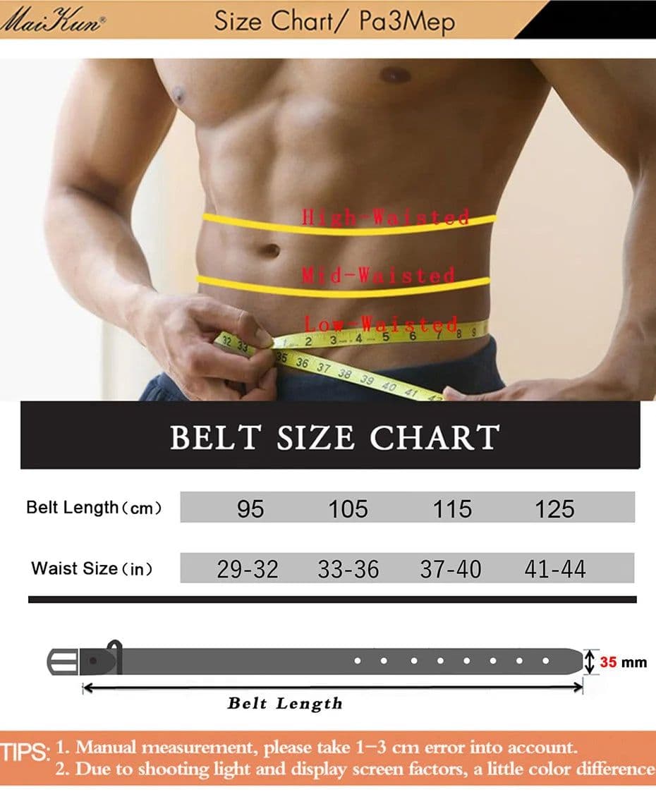 image-Maikun Men's Vintage Casual Belt Black Pin Buckle Student Versatile Leather Wide Belt
