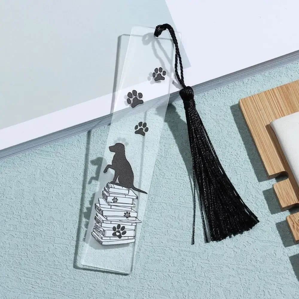 image-Dog Inspirational Acrylic Bookmark Book Page Holder Creative Bookmark Book Clip Inspirational Page Marker Thank Teacher Gift