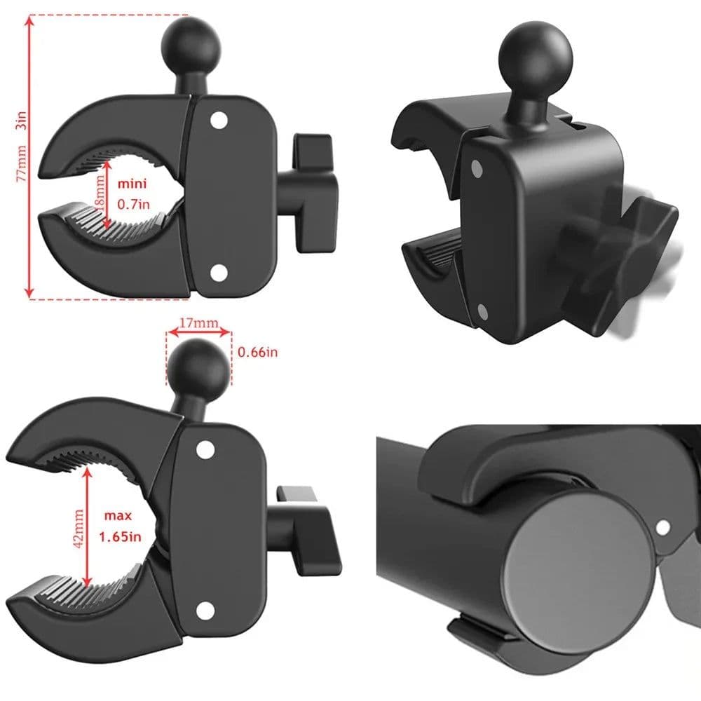 image-Handlebar Tablet Clamp Mount for 4.7 to 13 inch Motorcycle Bicycle Scooter Clip Phone Holder for iPad 12.9 S8 S7 Fe Plus Stand