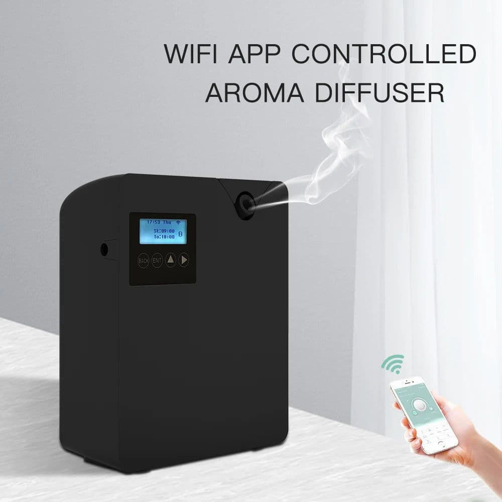 image-Smart Aroma Diffuser Bluetooth Control Essential Oils Diffuser Hotels Home Perfume Fragrance Diffuser Smell Aroma Air Freshener