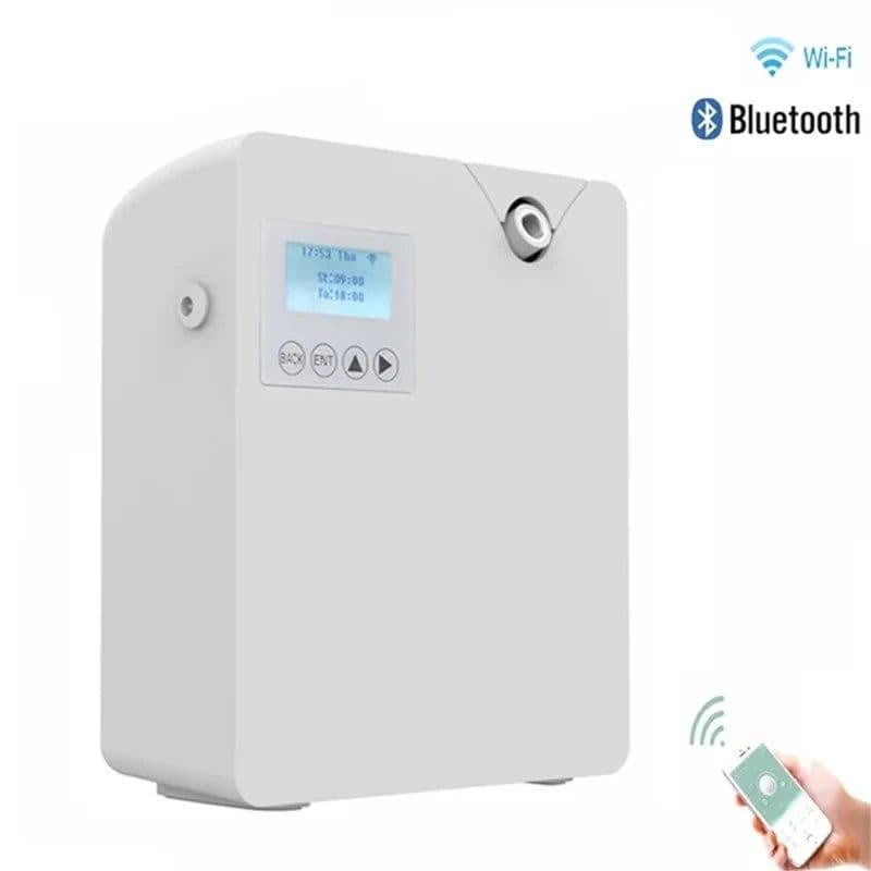 image-Smart Aroma Diffuser Bluetooth Control Essential Oils Diffuser Hotels Home Perfume Fragrance Diffuser Smell Aroma Air Freshener