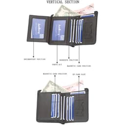 image-Baellerry Classic Men Wallets Name Customized Card Holder Short Male Purse Fashion High Quality PU Leather Wallet For Men
