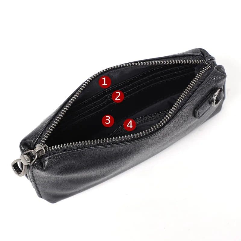 image-Men Genuine Leather Wallet Phone Bag Soft Cowhide Leather Men Cluth Bag Credit Card Holder Wallets Coin Purse Male Money Bags