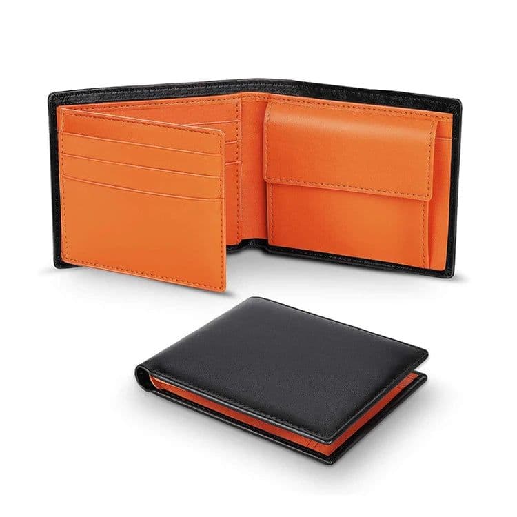 image-2024 Genuine Leather Wallet Men Slim RFID Classic Soft Solid Purse Card Holder Coin Pocket ID Window Minimalist Wallets