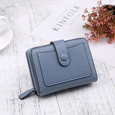 image-Women Wallets 2024 New Luxury Brand Red Black Small Mini Coin Purse Hasp Card Holder Lady Wallet Zipper Female Leather Buckle