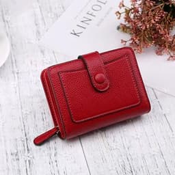 image-Women Wallets 2024 New Luxury Brand Red Black Small Mini Coin Purse Hasp Card Holder Lady Wallet Zipper Female Leather Buckle