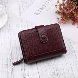 image-Women Wallets 2024 New Luxury Brand Red Black Small Mini Coin Purse Hasp Card Holder Lady Wallet Zipper Female Leather Buckle