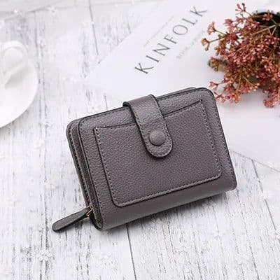 image-Women Wallets 2024 New Luxury Brand Red Black Small Mini Coin Purse Hasp Card Holder Lady Wallet Zipper Female Leather Buckle