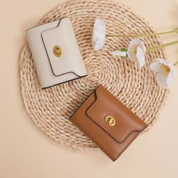 image-Custom Letters Fashion Women Short Wallet PU Leather Three Fold Wallet Small Coin Purse Ins Style Credit Card Holder Money Clip