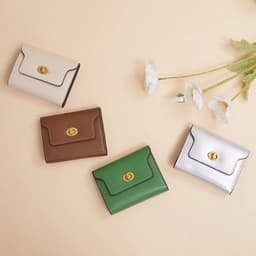 image-Custom Letters Fashion Women Short Wallet PU Leather Three Fold Wallet Small Coin Purse Ins Style Credit Card Holder Money Clip