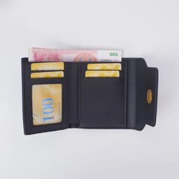 image-Custom Letters Fashion Women Short Wallet PU Leather Three Fold Wallet Small Coin Purse Ins Style Credit Card Holder Money Clip