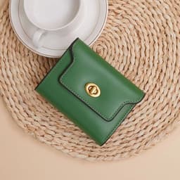image-Custom Letters Fashion Women Short Wallet PU Leather Three Fold Wallet Small Coin Purse Ins Style Credit Card Holder Money Clip