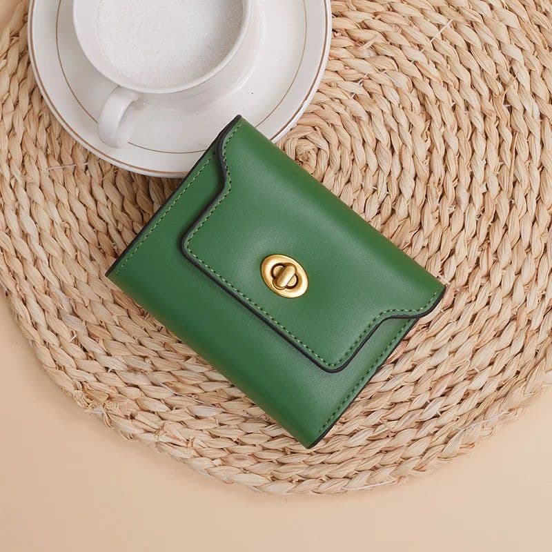 image-Custom Letters Fashion Women Short Wallet PU Leather Three Fold Wallet Small Coin Purse Ins Style Credit Card Holder Money Clip