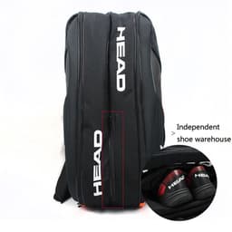 image-HEAD Tennis Racket Bag Sports Bag Large Capacity 6-9 Racquets Men Women Badminton Bag Tennis Racket Backpack Tenis Squash Padel