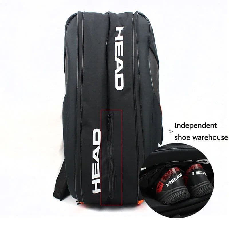 image-HEAD Tennis Racket Bag Sports Bag Large Capacity 6-9 Racquets Men Women Badminton Bag Tennis Racket Backpack Tenis Squash Padel
