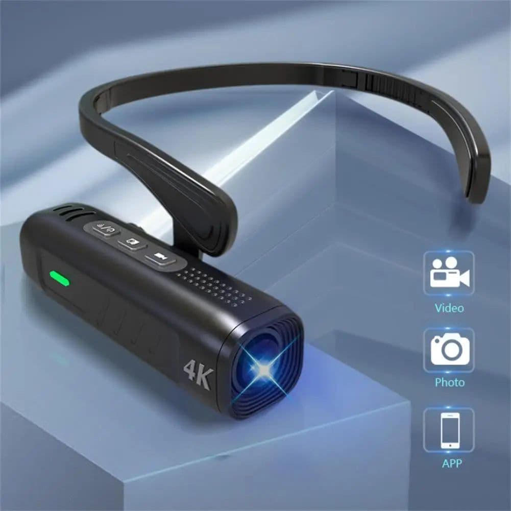 image-T198 4K Hd Video Camera Wifi Head-Mounted Camcorder 2200Mah Battery Wearable Vlogging Camera IP65 Waterproof