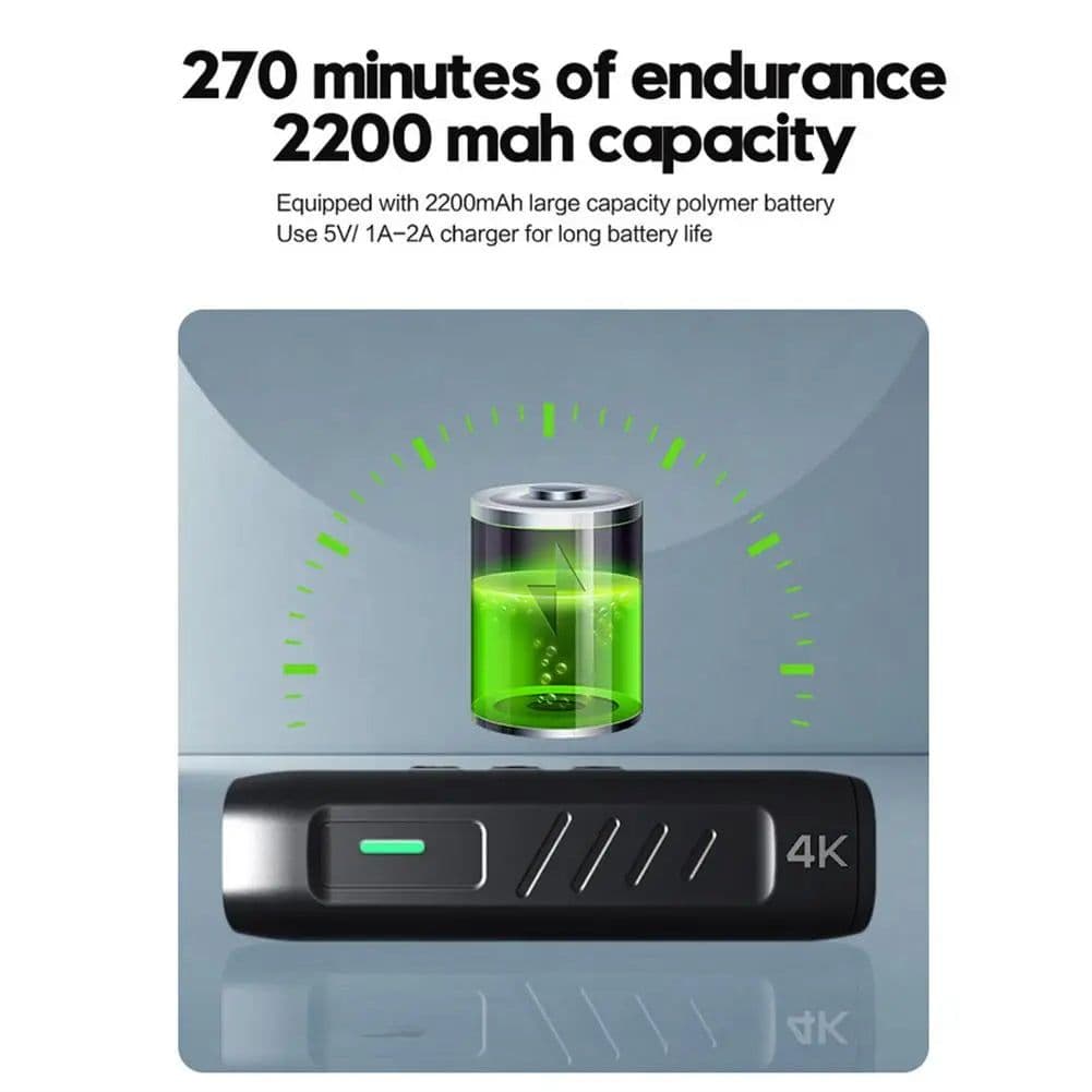 image-T198 4K Hd Video Camera Wifi Head-Mounted Camcorder 2200Mah Battery Wearable Vlogging Camera IP65 Waterproof