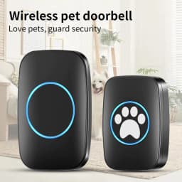 image-Wireless Dog Door Bell with 60 Melodies IP44 Waterproof Multipurpose Dog Bell for Communication Go Outside Pet Potty Training