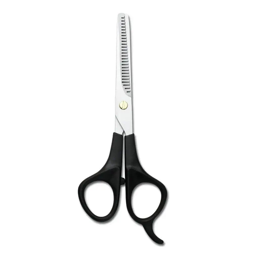 image-6.5 Inch Durable Plastic Handle Stainless Steel Thinning Shear Professional Hair Scissors For Home Use