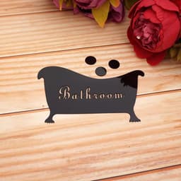 image-1pcs 16cm Bathroom Entrance Sign Acrylic Mirror Surface Door 3d Wall Sticker Home Decoration