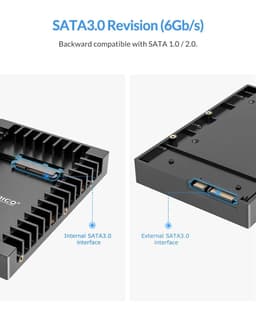 image-ORICO Hard Drive Caddy 2.5 to 3.5 Support SATA 3.0 To USB 3.0 6Gbps Support 7 / 9.5 /12.5mm 2.5 inch SATA HDDs and SSDs (1125SS)