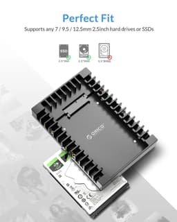 image-ORICO Hard Drive Caddy 2.5 to 3.5 Support SATA 3.0 To USB 3.0 6Gbps Support 7 / 9.5 /12.5mm 2.5 inch SATA HDDs and SSDs (1125SS)
