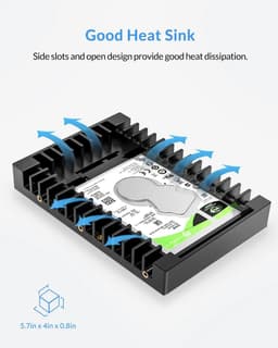 image-ORICO Hard Drive Caddy 2.5 to 3.5 Support SATA 3.0 To USB 3.0 6Gbps Support 7 / 9.5 /12.5mm 2.5 inch SATA HDDs and SSDs (1125SS)