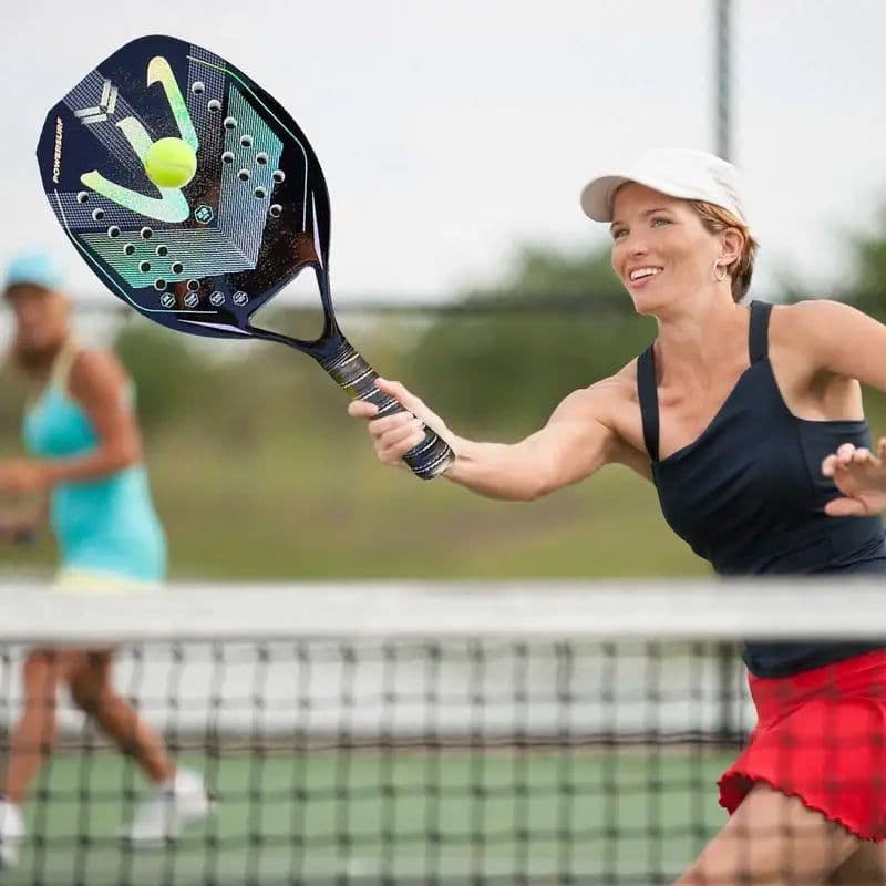 image-Tennis Paddle Racket Carbon Fiber Beach Ball Racket Foam Padel Racket Carry Bag Included Beach Supplies For Outdoor Park Sports