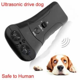 image-Pet Dog Repeller Anti Barking Stop Electric Shocker LED Ultrasonic Dogs Adapter Training Behavior Aids Without Battery Black