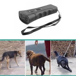 image-Pet Dog Repeller Anti Barking Stop Electric Shocker LED Ultrasonic Dogs Adapter Training Behavior Aids Without Battery Black