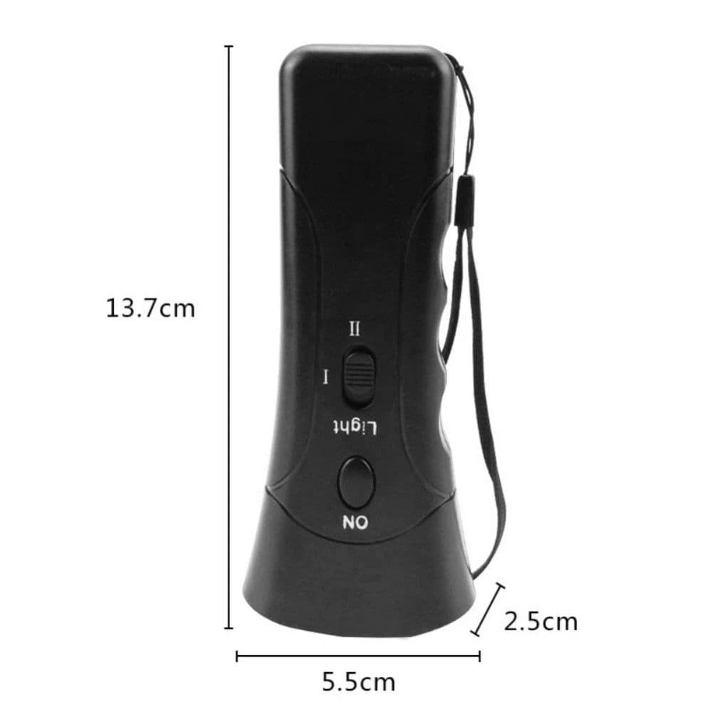 image-Pet Dog Repeller Anti Barking Stop Electric Shocker LED Ultrasonic Dogs Adapter Training Behavior Aids Without Battery Black