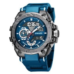 image-Quartz Watch For Men SMAEL Wristwatches Watcholorful Red Bracelet 50M Waterproof Alarm Clock Analog Digitals 8060 Sport Watches