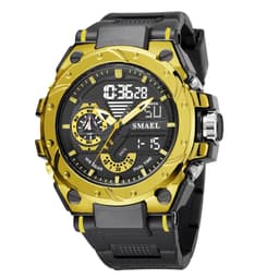 image-Quartz Watch For Men SMAEL Wristwatches Watcholorful Red Bracelet 50M Waterproof Alarm Clock Analog Digitals 8060 Sport Watches