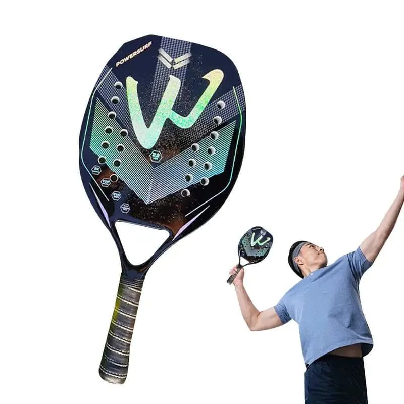 image-Tennis Paddle Racket Carbon Fiber Tennis Racket For Adults Foam Padel Racket Carry Bag Included Beach Supplies For Outdoor Park